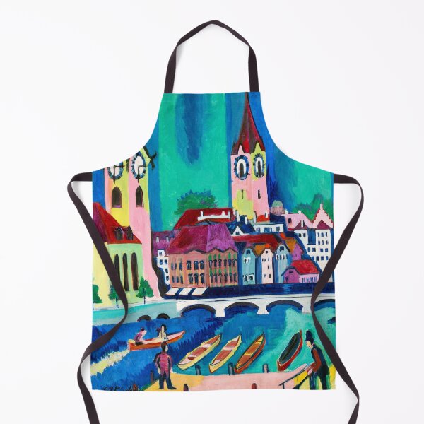 Item preview, Zurich, Switzerland city center, town hall with clock towers cityscape painting by Ernst Ludwig Kirchner designed and sold by Jéanpaul Ferro.