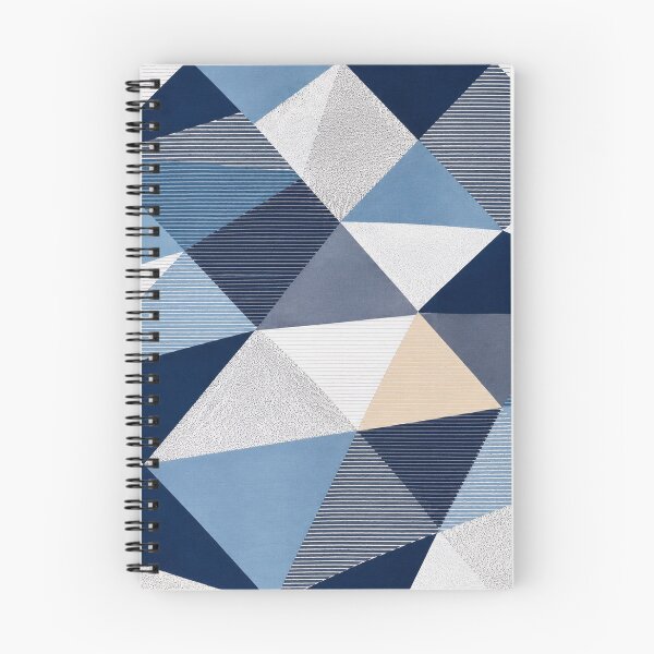 Item preview, Modern Blue Geometric Abstract Pattern – Navy, Sky Blue & White designed and sold by Punch-E415.