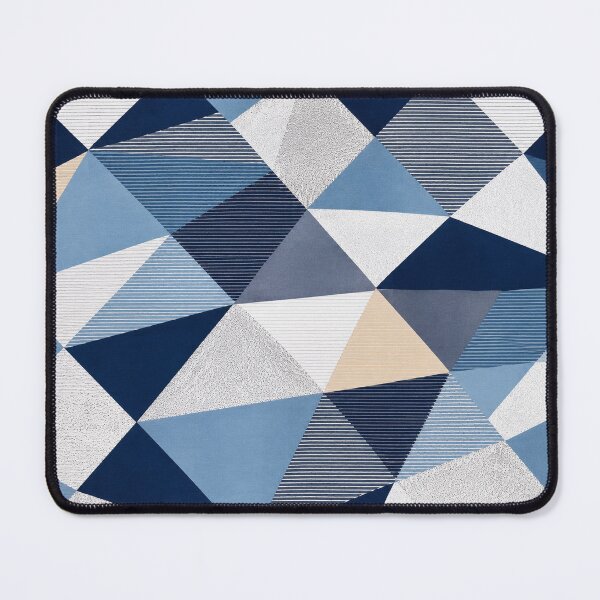 Item preview, Modern Blue Geometric Abstract Pattern – Navy, Sky Blue & White designed and sold by Punch-E415.