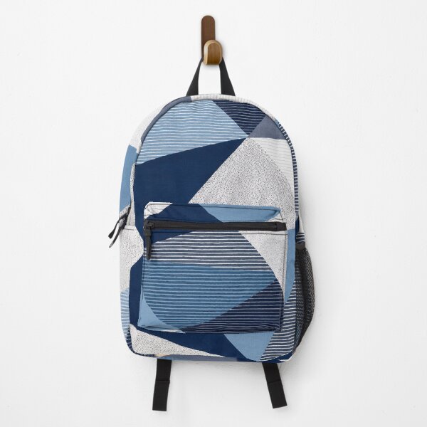 Item preview, Modern Blue Geometric Abstract Pattern – Navy, Sky Blue & White designed and sold by Punch-E415.