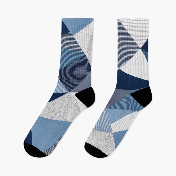 Item preview, Modern Blue Geometric Abstract Pattern – Navy, Sky Blue & White designed and sold by Punch-E415.