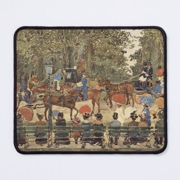 Item preview, Horse Carriages in the Park Print, Maurice Prendergast Vintage Impressionist Art, Edwardian Park Scene, Art Lovers designed and sold by RickE.