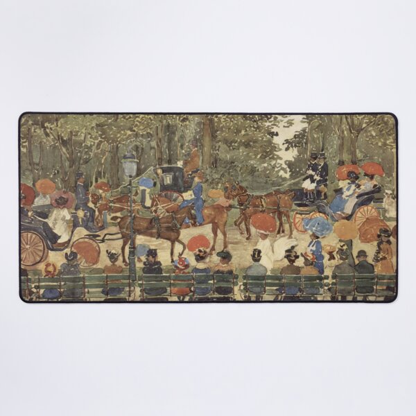 Item preview, Horse Carriages in the Park Print, Maurice Prendergast Vintage Impressionist Art, Edwardian Park Scene, Art Lovers designed and sold by RickE.