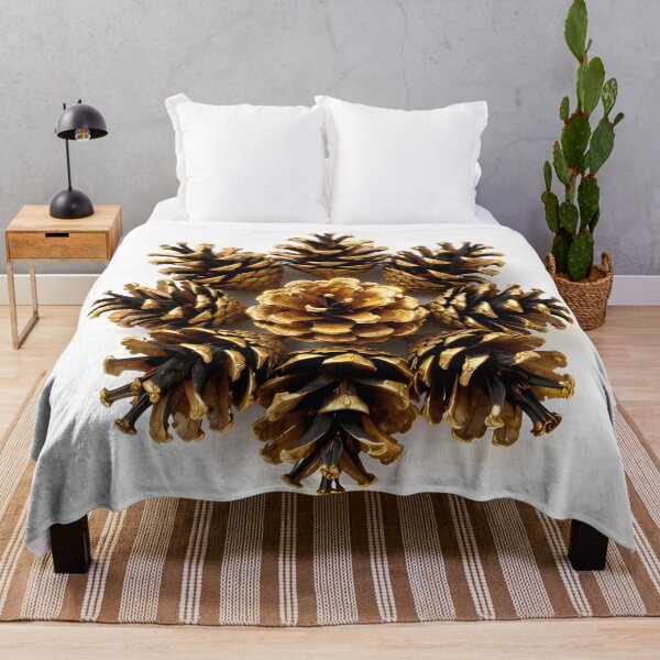 Item preview, Golden Black Pine Cones – Luxury Botanical Forest Nature Design designed and sold by simaso.