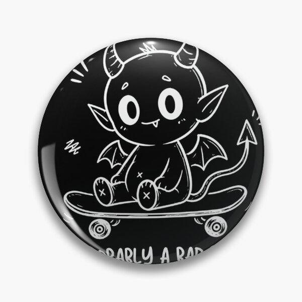 Item preview, Probably a Bad Idea T-Shirt – Cute Demon Skateboard Doodle, Funny Alternative Streetwear, Skater Gift designed and sold by SakuraHQ.