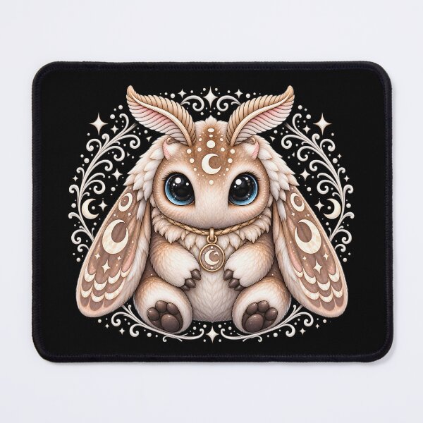 Item preview, Chubby Chibi Moon Moth Big Eyed Fantasy Creature Gothic Anime designed and sold by 3rd Eye Perceptions.