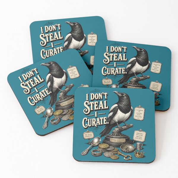 Item preview, I Dont Steal I Curate Vintage Magpie Crow Shiny Treasure Art designed and sold by SVox.