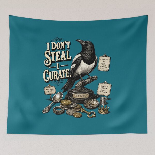 Item preview, I Dont Steal I Curate Vintage Magpie Crow Shiny Treasure Art designed and sold by SVox.