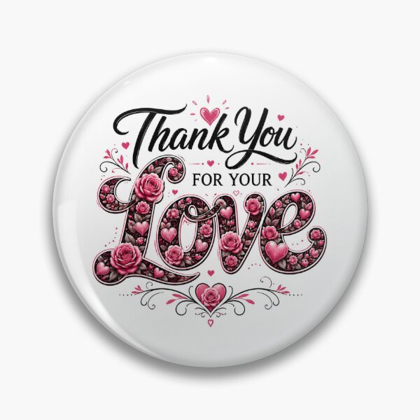 Item preview,   Thank You for Your Love – Pink Hearts & Roses Sticker designed and sold by ratansansaar.
