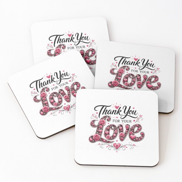 Item preview,   Thank You for Your Love – Pink Hearts & Roses Sticker designed and sold by ratansansaar.