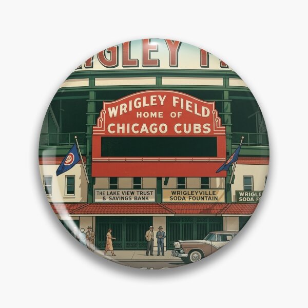 Item preview, Retro style poster for Wrigley Baseball Field in Chicago designed and sold by RetroDesigns84.