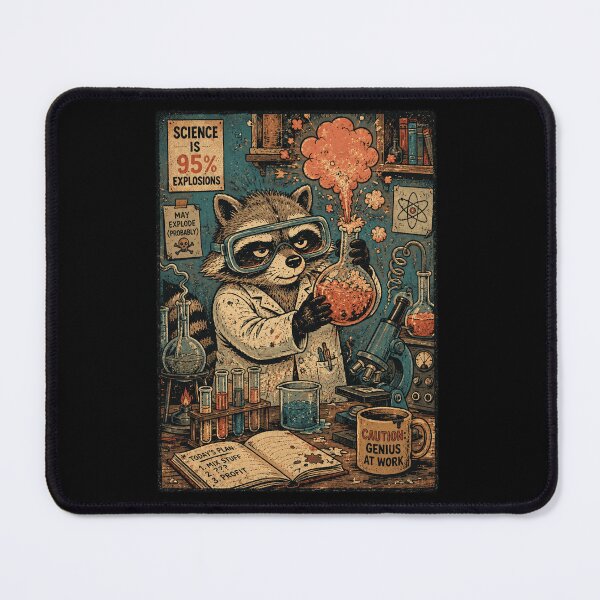 Item preview, Mad Scientist Raccoon Lab Explosion designed and sold by nellaviva.