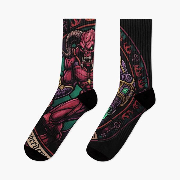 Item preview, The Cyberdemon Doom Stained Glass Video Game Streetwear Tee designed and sold by Senpaiwaves.