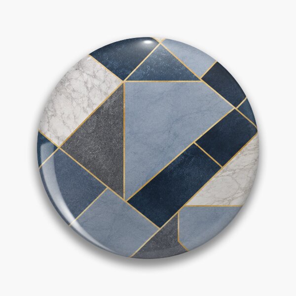 Item preview, Navy Blue & Marble Geometric Abstract Pattern with Gold Lines designed and sold by Punch-E415.