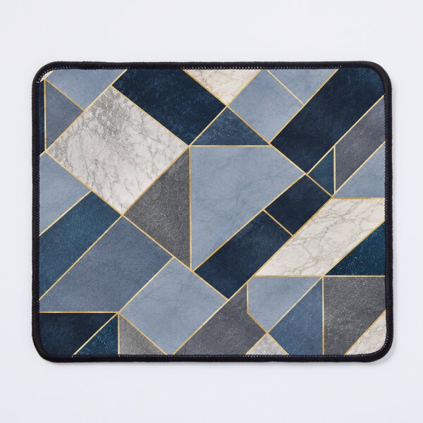 Item preview, Navy Blue & Marble Geometric Abstract Pattern with Gold Lines designed and sold by Punch-E415.