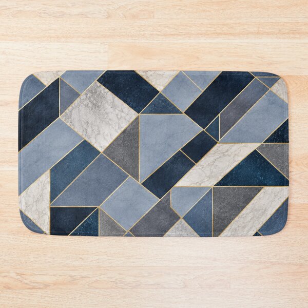 Item preview, Navy Blue & Marble Geometric Abstract Pattern with Gold Lines designed and sold by Punch-E415.