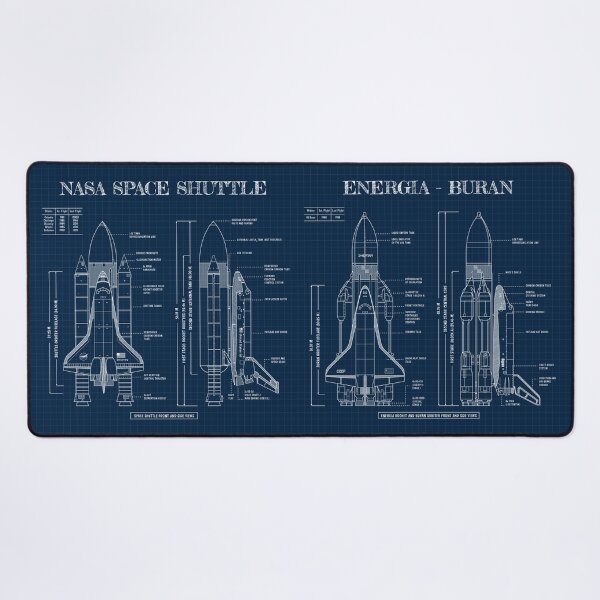 Item preview, NASA Space Shuttle vs Energia Buran (Navy Blueprint) designed and sold by BGALAXY.