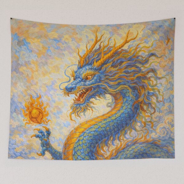 Item preview, Blue Dragon – Spirit of the Ancient World Painting. designed and sold by GalleryKauffeld.