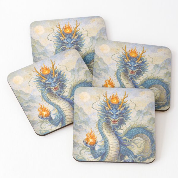 Item preview, Blue Dragon – Guardian of the Skies Painting designed and sold by GalleryKauffeld.