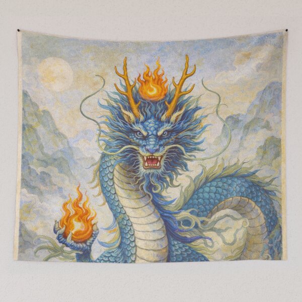 Item preview, Blue Dragon – Guardian of the Skies Painting designed and sold by GalleryKauffeld.