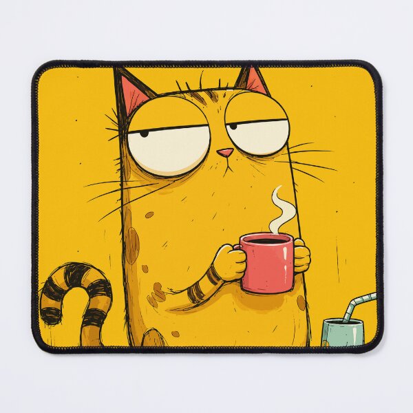 Item preview, Grumpy Morning Coffee Cat Funny Tired Tabby Retro Comic Graphic designed and sold by The Upside Down.