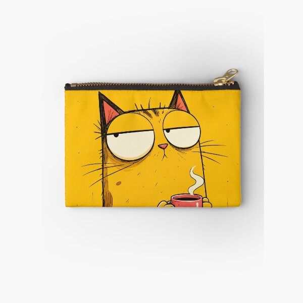 Item preview, Grumpy Morning Coffee Cat Funny Tired Tabby Retro Comic Graphic designed and sold by The Upside Down.