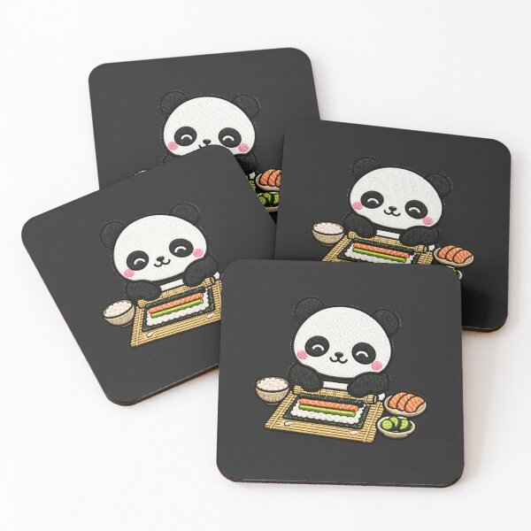 Item preview, Cute Panda Making Sushi Kawaii Embroidery Patch designed and sold by ColorSplash123.