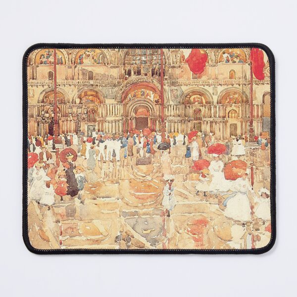 Item preview, Splash of Sunshine and Rain Print, Maurice Prendergast Impressionist Art, Venetian Piazza Scene, Italy Art Lovers designed and sold by RickE.