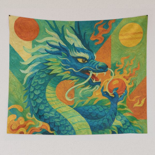 Item preview, Blue Dragon painting – Spirit of the Ancient World. designed and sold by GalleryKauffeld.