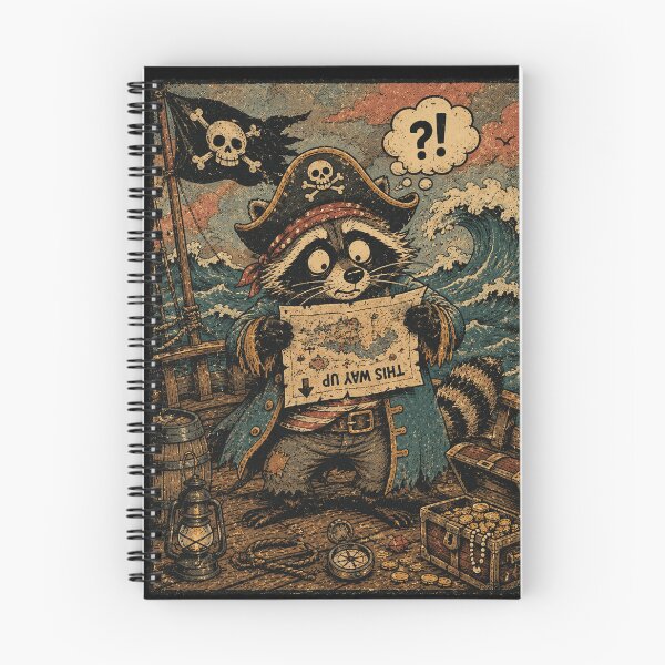 Item preview, Confused Pirate Raccoon Treasure Map designed and sold by nellaviva.