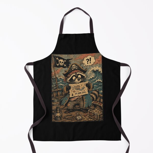 Item preview, Confused Pirate Raccoon Treasure Map designed and sold by nellaviva.