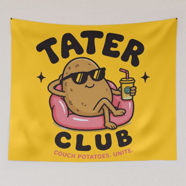 Artikelvorschau, Tater Club Couch Potato – Lustiger Chill-Potato-Cartoon entworfen und verkauft von IMuDesigner.
