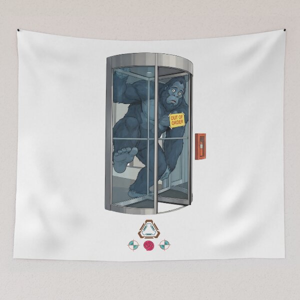 Item preview, Bigfoot Stuck in Revolving Door - Funny Sasquatch Cryptid Out of Order T-Shirt designed and sold by Whimsy Trail Co.