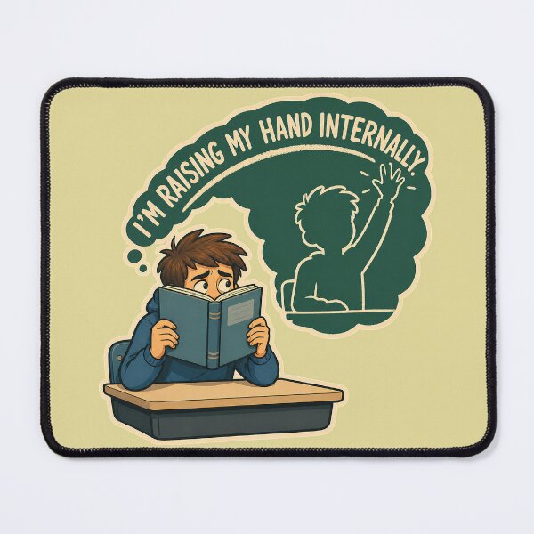 Item preview, Raising My Hand Internally Funny Introvert Social Anxiety Art designed and sold by SVox.