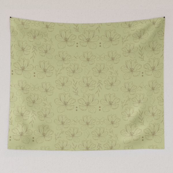 Item preview, Khaki & Muted Green Floral Pattern designed and sold by CamilasPrints.