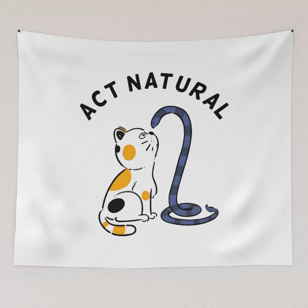 Item preview, Cat and Snake Act Natural Funny Animal Design designed and sold by OlyvieArt.