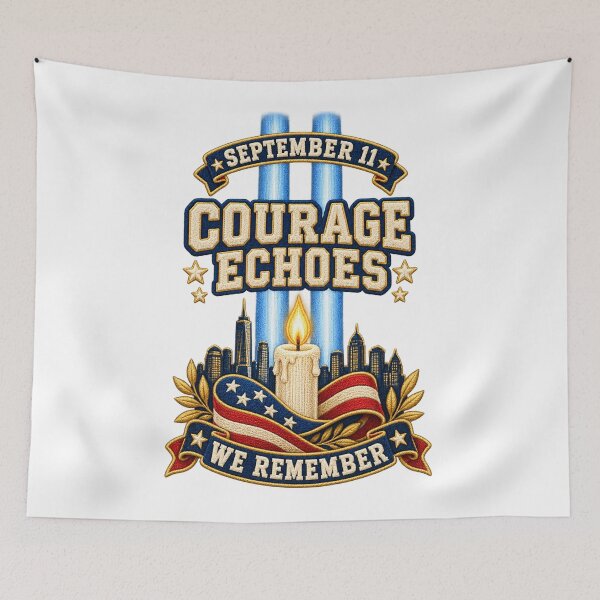 Item preview, September 11 Courage Echoes We Remember – Patriot Day Memorial Chenille Patch designed and sold by Jaani-T.