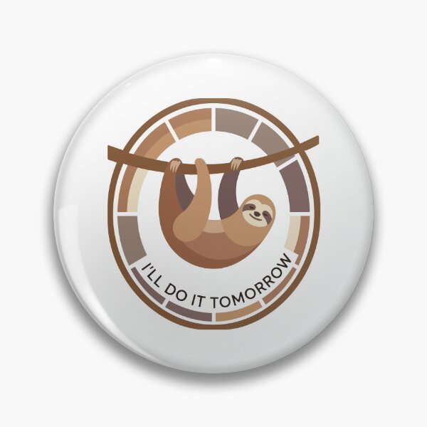 Item preview, Ill Do It Tomorrow Minimalist Sloth Clock designed and sold by Arc2020.