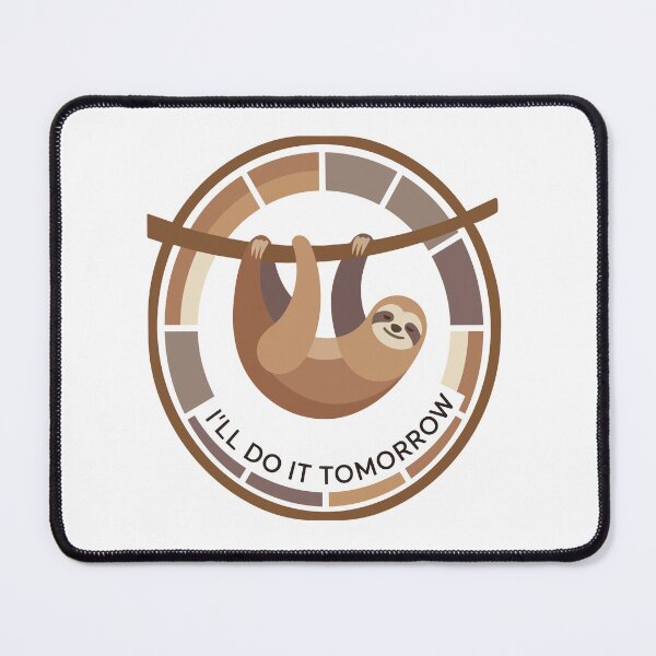 Item preview, Ill Do It Tomorrow Minimalist Sloth Clock designed and sold by Arc2020.