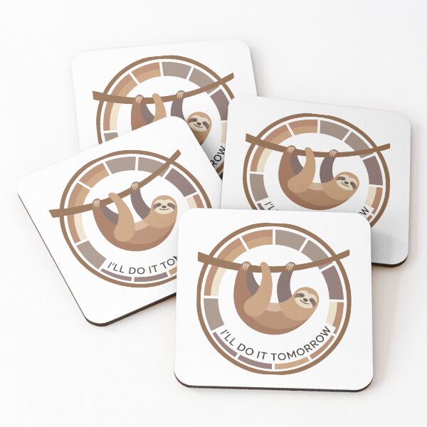 Item preview, Ill Do It Tomorrow Minimalist Sloth Clock designed and sold by Arc2020.