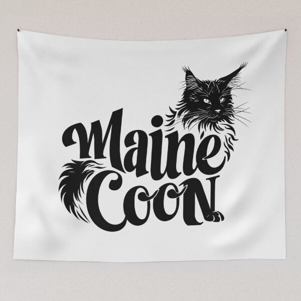 Item preview, Maine Coon Cat Word Art | Typography Cat Silhouette Design designed and sold by AyfuDesigns.