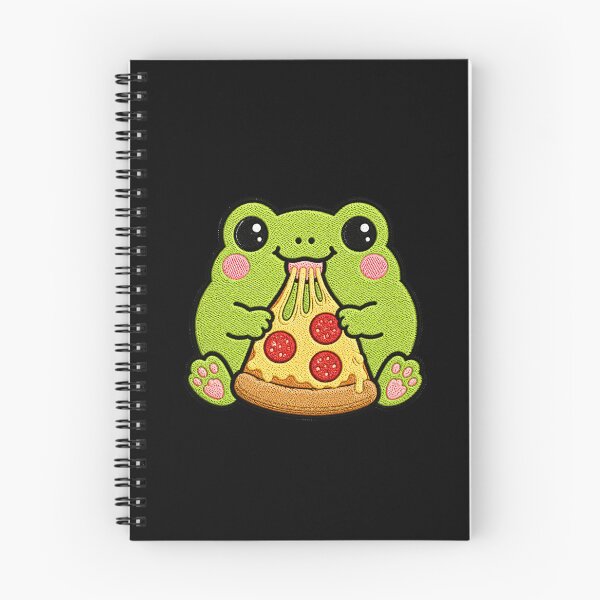 Item preview, Cute Frog Eating Pizza Kawaii Embroidery Patch designed and sold by ColorSplash123.