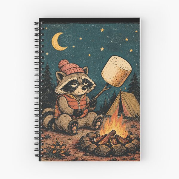 Item preview, Camping Raccoon Giant Marshmallow Fire designed and sold by nellaviva.