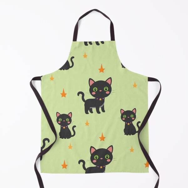 Item preview, Cute Kawaii Black Cat and Stars Seamless Pattern designed and sold by ElenMart.
