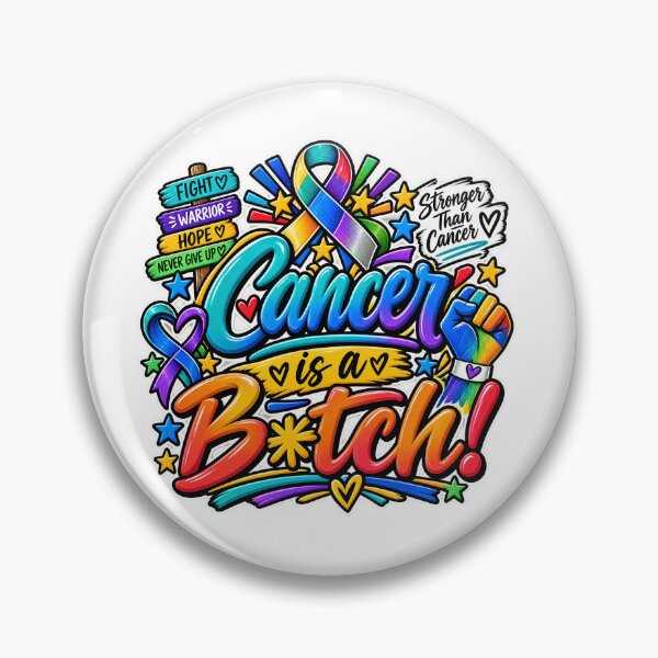 Item preview, Cancer Is A B*tch, All Cancer Awareness Design, Fierce Warrior Ribbon Art designed and sold by WHDProduction45.