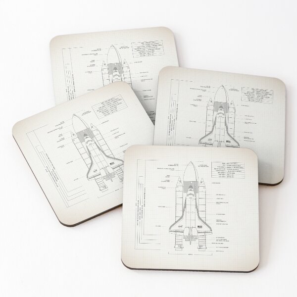 Item preview, NASA Space Shuttle Front Elevation (Vertical Ivory Brown Grid) designed and sold by BGALAXY.