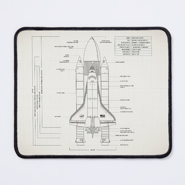 Item preview, NASA Space Shuttle Front Elevation (Vertical Ivory Brown Grid) designed and sold by BGALAXY.