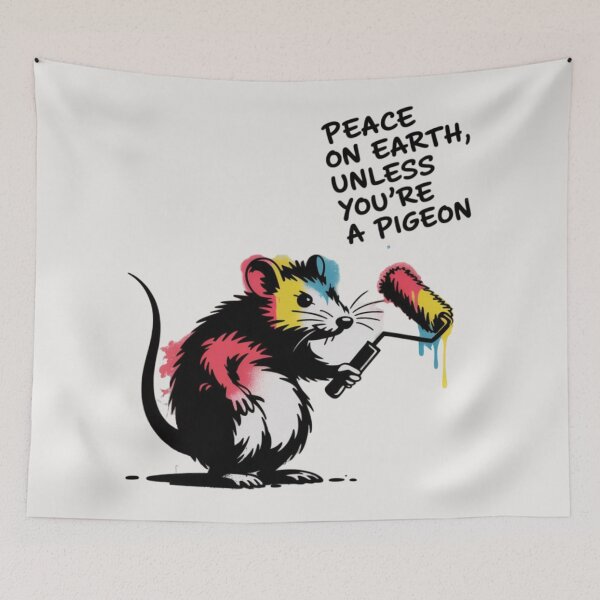 Item preview, Banksy Rat - Peace on Earth, Unless You're a Pigeon designed and sold by 123ks.