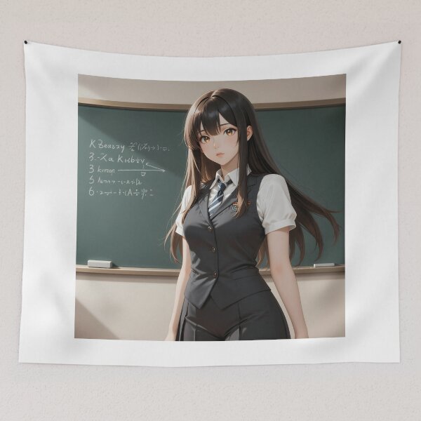 Item preview, Elegant Anime Brunette Classroom Academy Girl designed and sold by Killington.