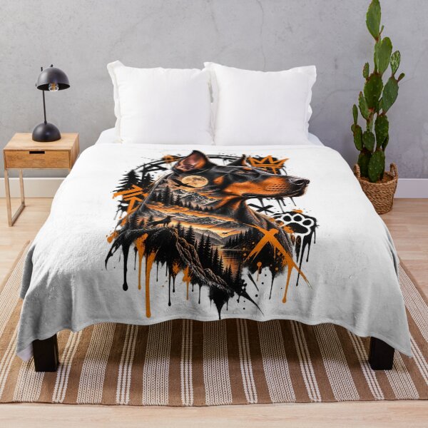 Item preview, Doberman Mountain Double Exposure Art designed and sold by AbderraimArt.